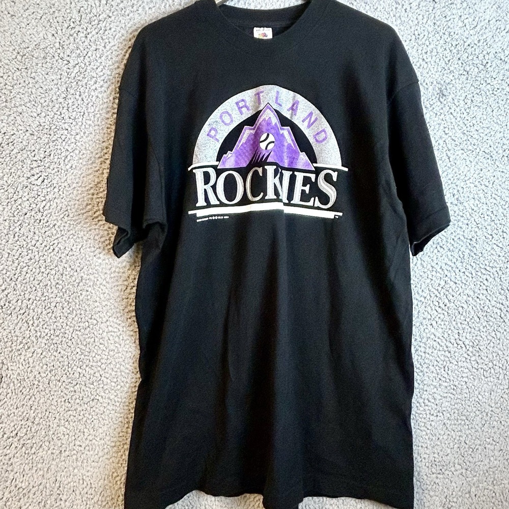 Vintage 90s Portland Rockies Baseball T-shirt 2XL Authentic First Year Rare